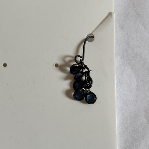 Blue Beaded Earrings With Stainless - Picture 2 of 2